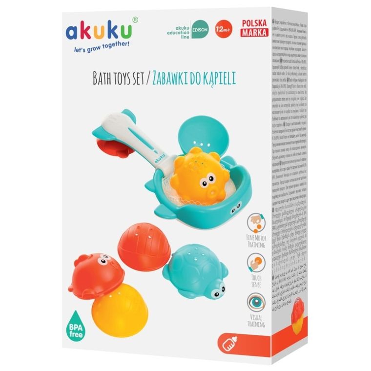 Akuku, kosz z zabawkami kąpielowymi