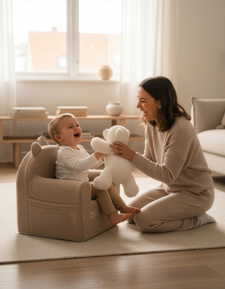 Albero Mio, Cotton Muślin & Boucle, fotelik piankowy, karmel