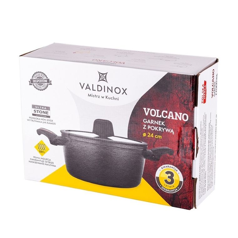 Altom Design, Valdinox, Volcano, garnek z pokrywą, 24 cm, 4l
