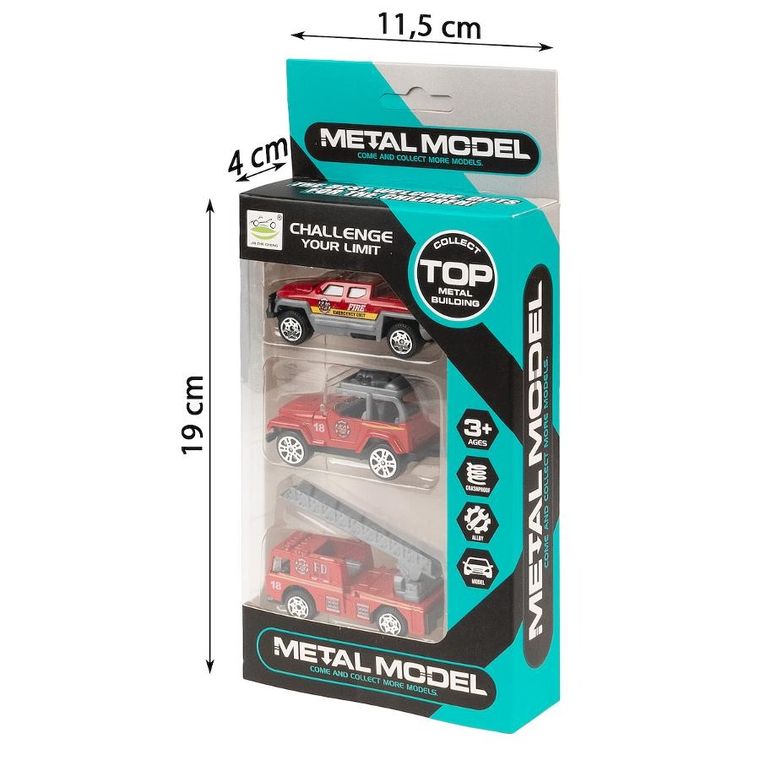 Anek dla Dzieci, straż pożarna, zestaw pojazdów ratunkowych, resoraki, 3 szt.