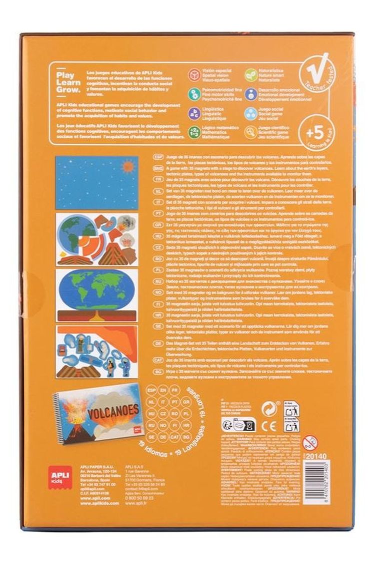 Apli Kids, Wulkan, magnetyczna układanka edukacyjna z książeczką