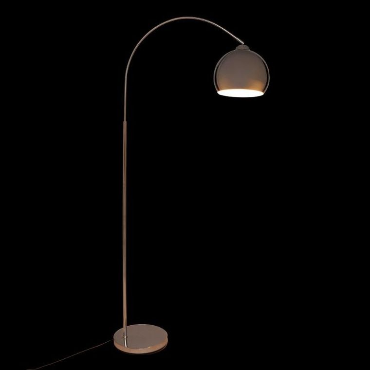 Atmosphera, Floris, lampa podłogowa łukowa, metalowa, srebrna, 177 cm
