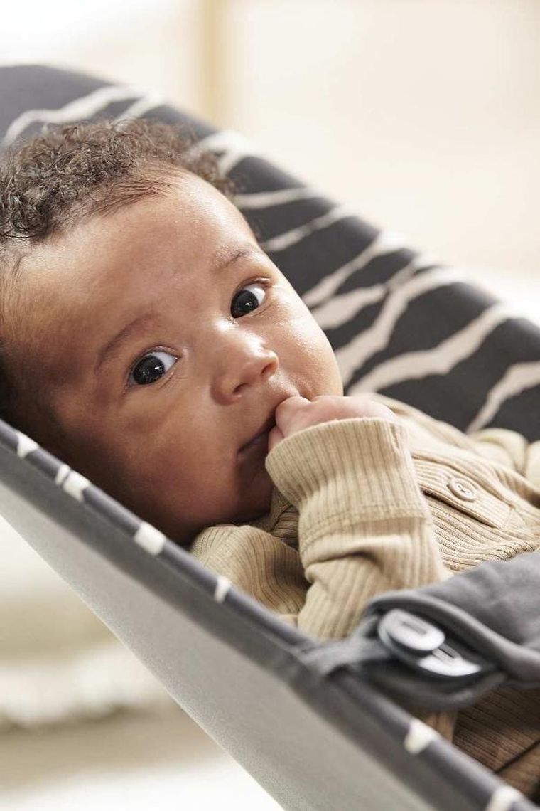 BabyBjörn, Bliss Cotton, leżaczek, antracyt, landscape