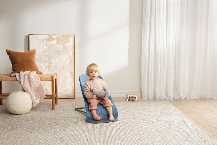 BabyBjörn, Bliss Woven, leżaczek bujaczek, melanżowy niebieski