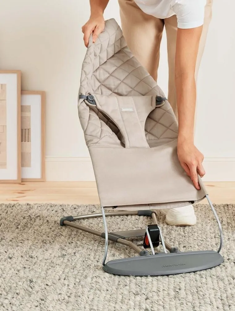 BabyBjörn, Bliss Woven, leżaczek, piaskowo-szary