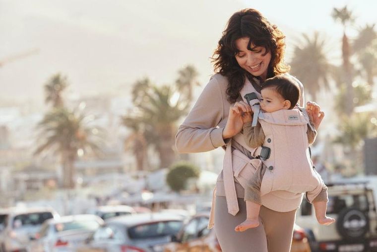 BabyBjörn, Harmony, Woven, nosidełko, jasny róż, melanż