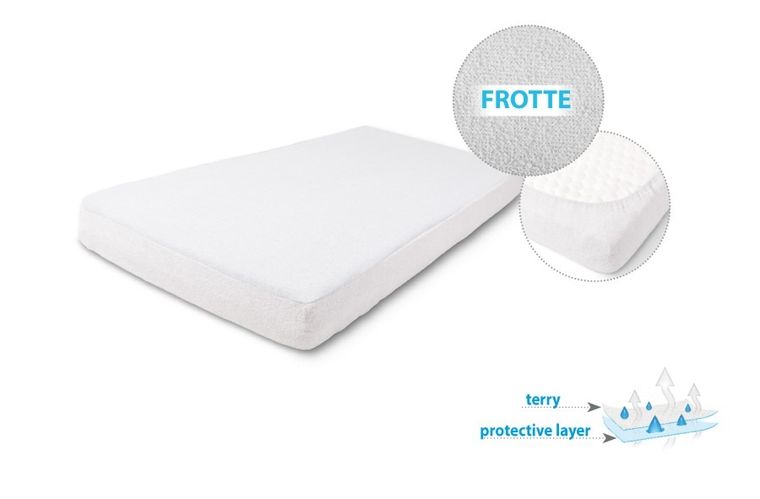 BabyMatex, prześcieradło z gumką, frotte, białe, 70-140 cm