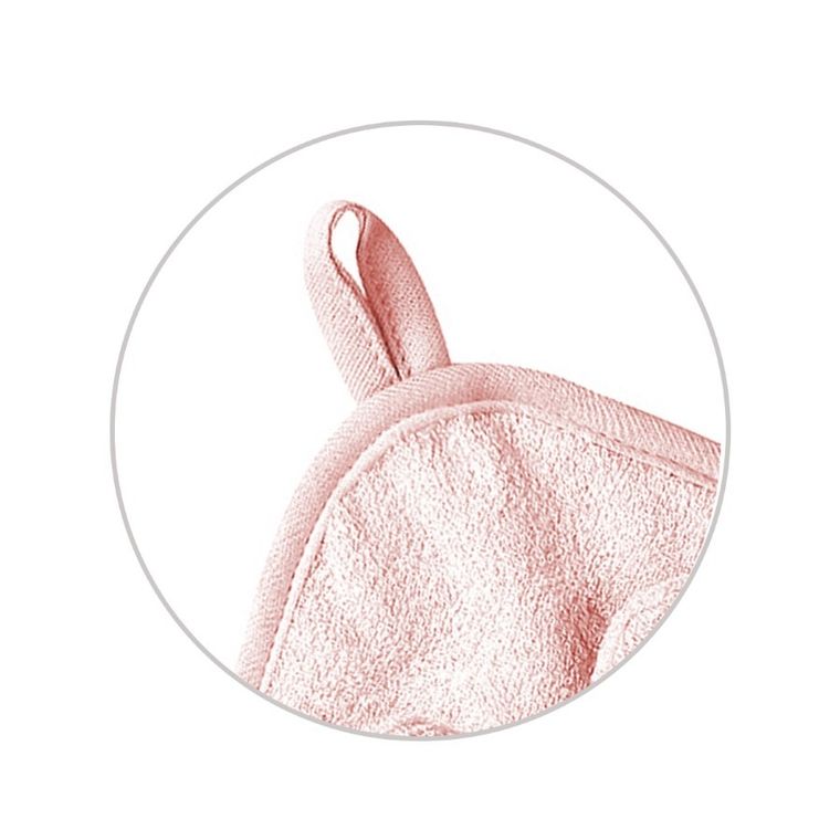 BabyOno, okrycie kąpielowe bambusowe z kapturkiem, różowe, 100-100 cm