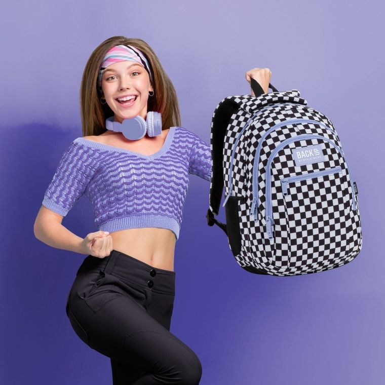 BackUp, plecak szkolny, 3-komorowy, Szachownica F