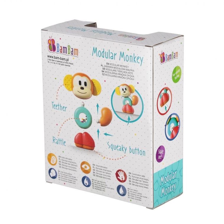 Bam Bam, Modułowa Małpka, zabawka sensoryczna