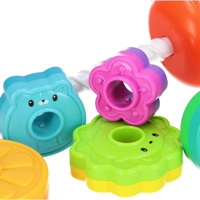 Bam Bam, tęczowa spirala, piramidka, owoce