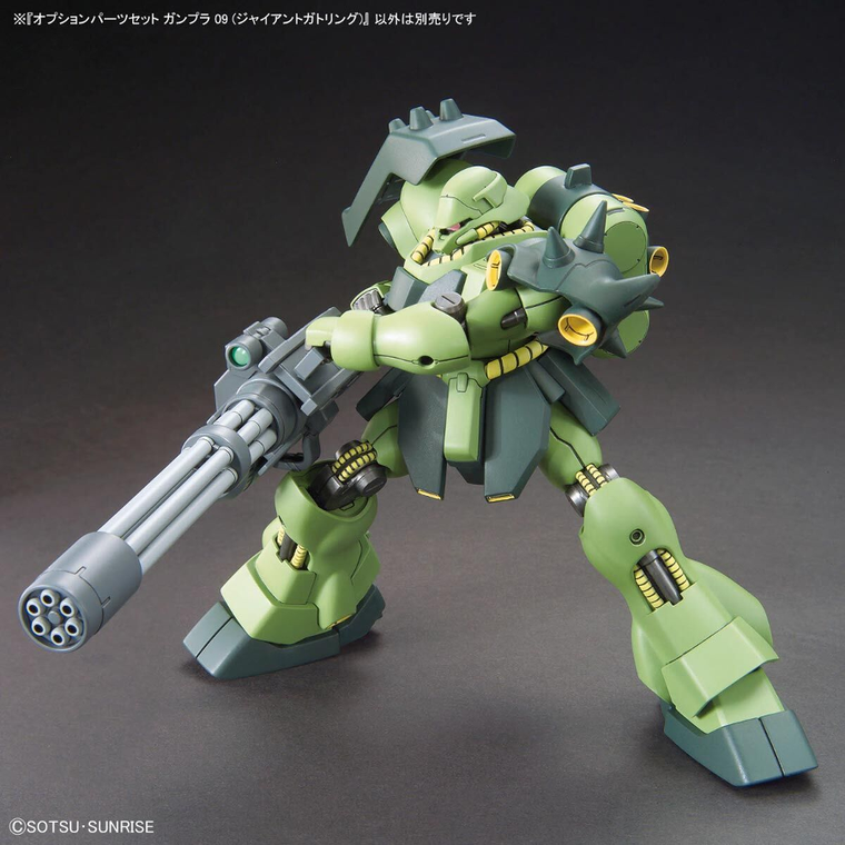 Bandai, HG, Option Parts Set Gunpla 09, Giant Gatling, dodatkowe elementy do modelu kolekcjonerskiego, 1:144