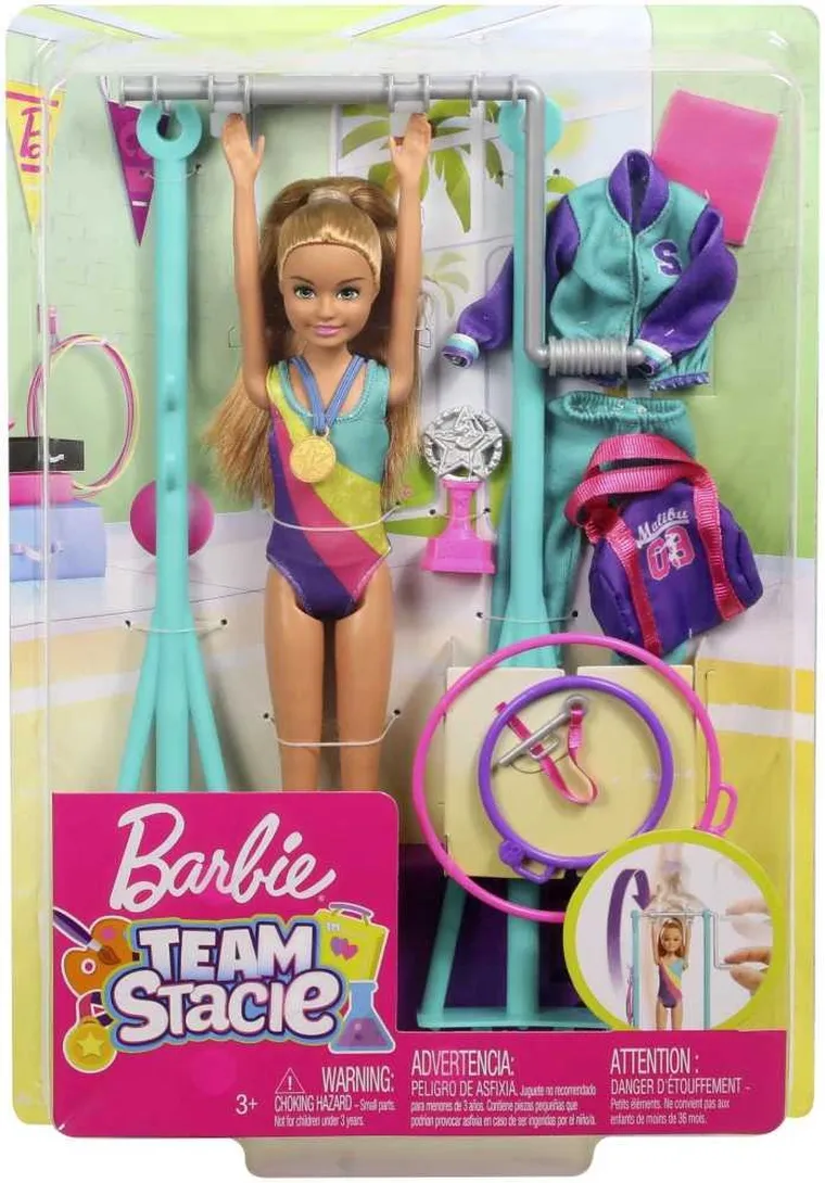 Barbie, Stacie Gimnastyczka, zestaw z lalką i akcesoriami