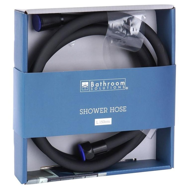 Bathroom Solutions, wąż prysznicowy, czarny, 150 cm