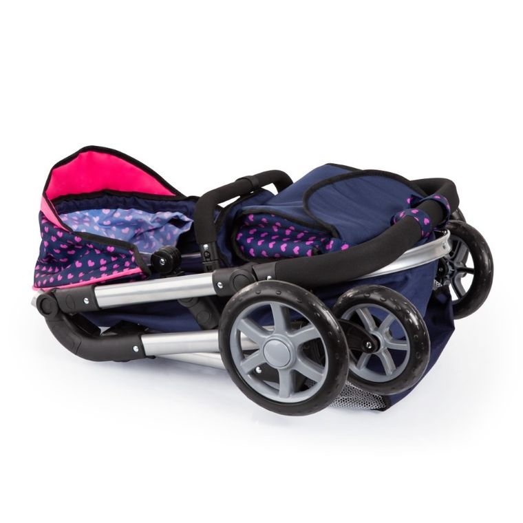 Bayer Design, City Neo, głęboki wózek dla lalek, granatowo-różowy