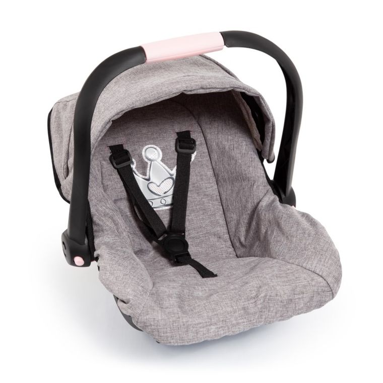 Bayer Design, Deluxe, fotelik samochodowy dla lalek z baldachimem, szary