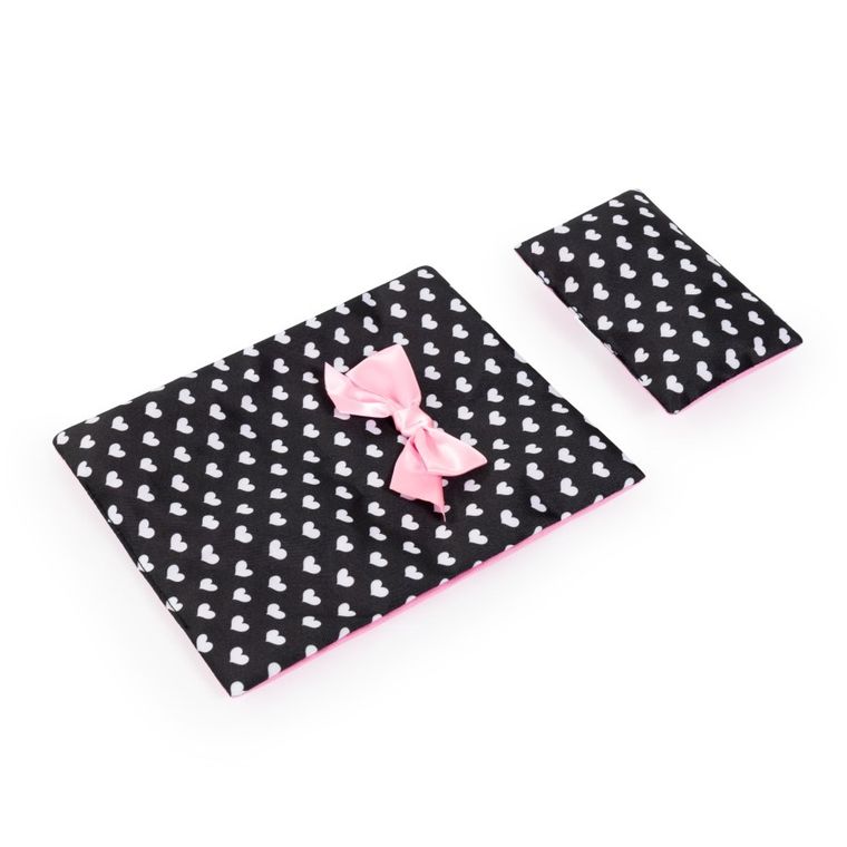 Bayer Design, łóżko turystyczne dla lalek z karuzelą, czarno-różowe