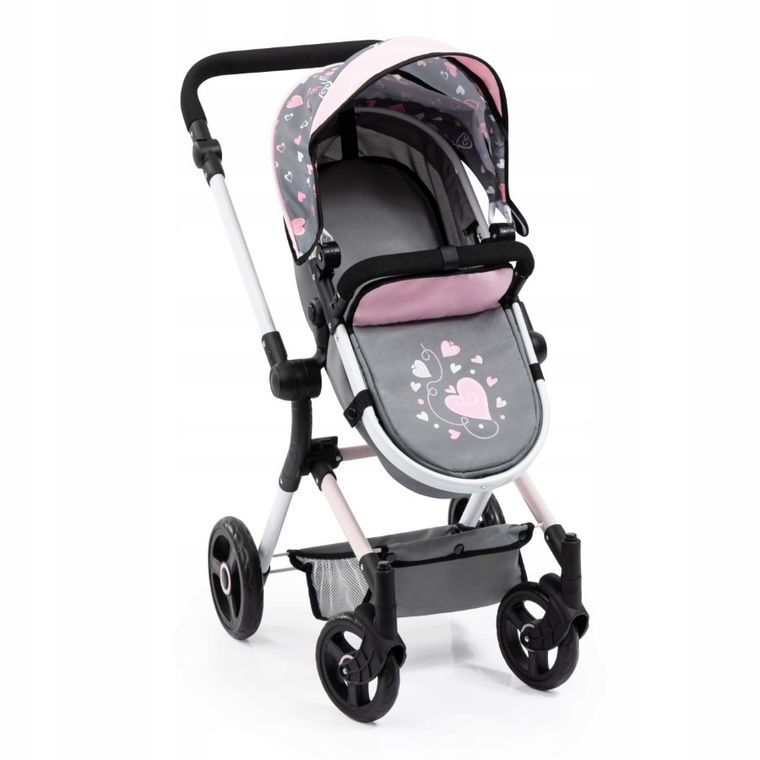 Bayer Design, Neo Vario Combi, głęboki wózek dla lalek z torbą, szary
