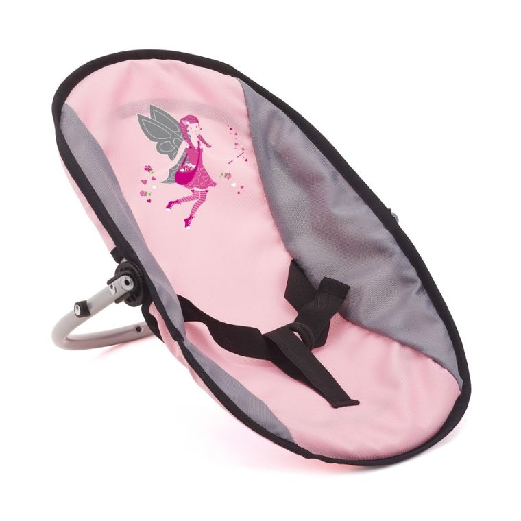 Bayer Design, Vario, krzesełko dla lalek 3w1, zestaw z nosidełkiem, torbą i akcesoriami, szaro-różowy