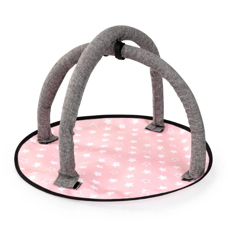 Bayer Design, Xeo Combi, głęboki wózek dla lalek, zestaw z krzesełkiem, matą, torbą i akcesoriami, szaro-różowy