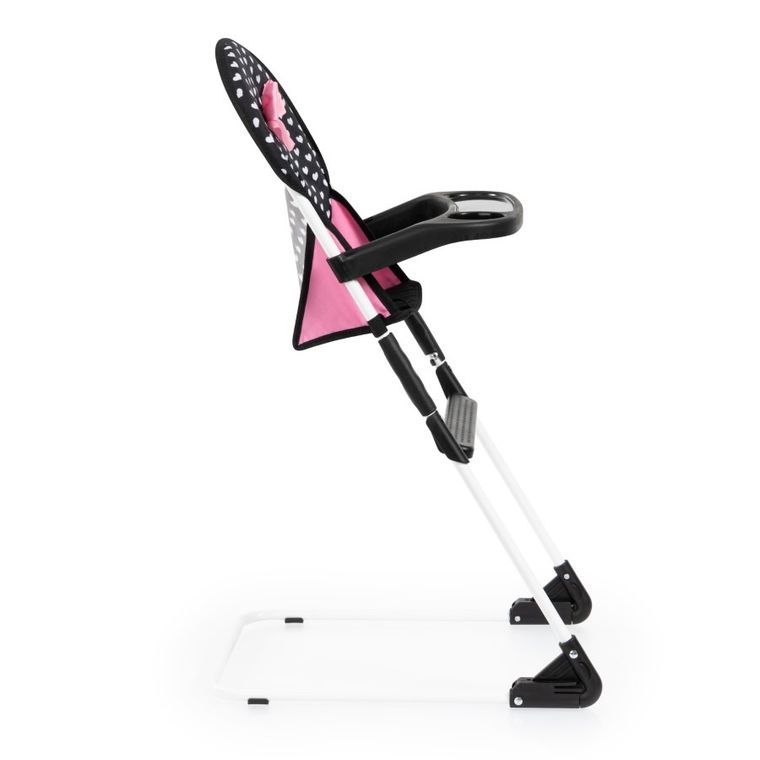 Bayer Design, zestaw podróżny dla lalek: łóżeczko turystyczne, krzesełko do karmienia, mata, torba, akcesoria, czarno-różowy