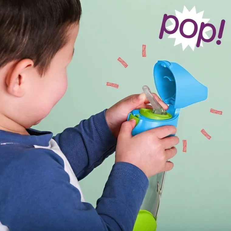 b.box, Indigo Rose, butelka tritanowa ze słomką, 450 ml