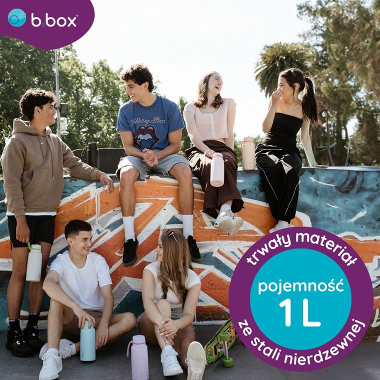 b.box, Pool Side, butelka termiczna ze składanym ustnikiem, stal nierdzewna, 1l