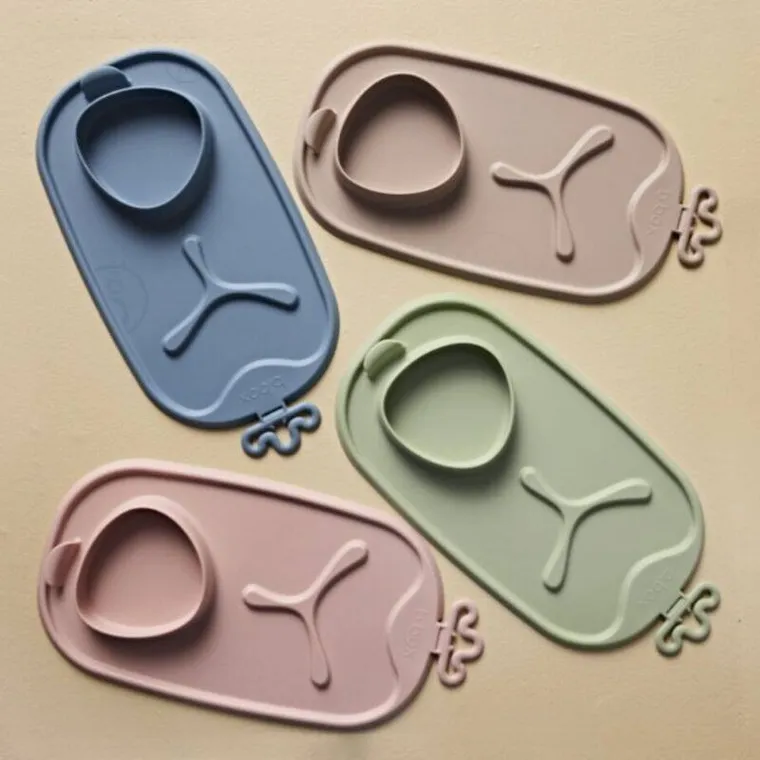 b.box, Roll + Go, zwijana mata do nauki samodzielnego jedzenia dla dzieci, błękit