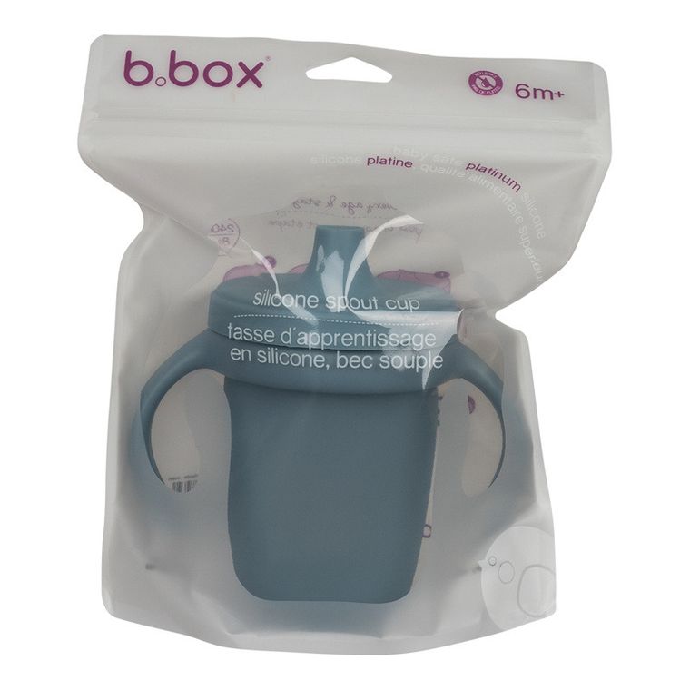 b.box, silikonowy kubek z ustnikiem, błękitny
