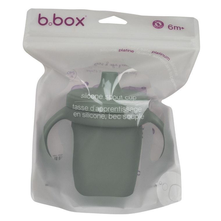 b.box, silikonowy kubek z ustnikiem, szałwiowy