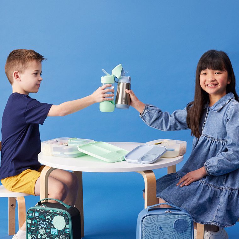 b.box, Spearmint, butelka tritanowa ze słomką, 450 ml