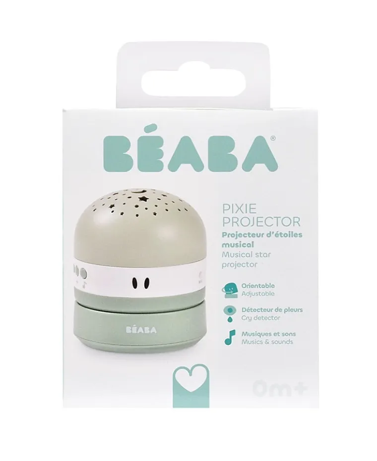 Beaba, Pixie, projektor gwiazd z pozytywką i czujnikiem płaczu, sage green