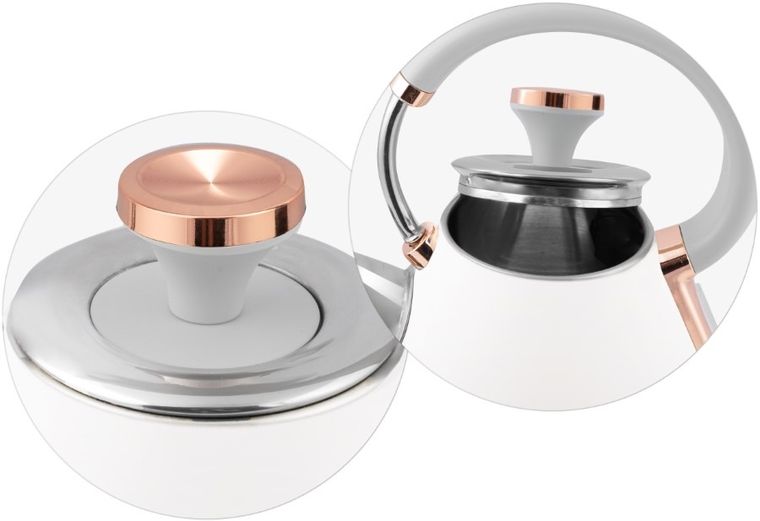 Berdsen, czajnik elektryczny z termometrem, biały, 1.7l, BD-701