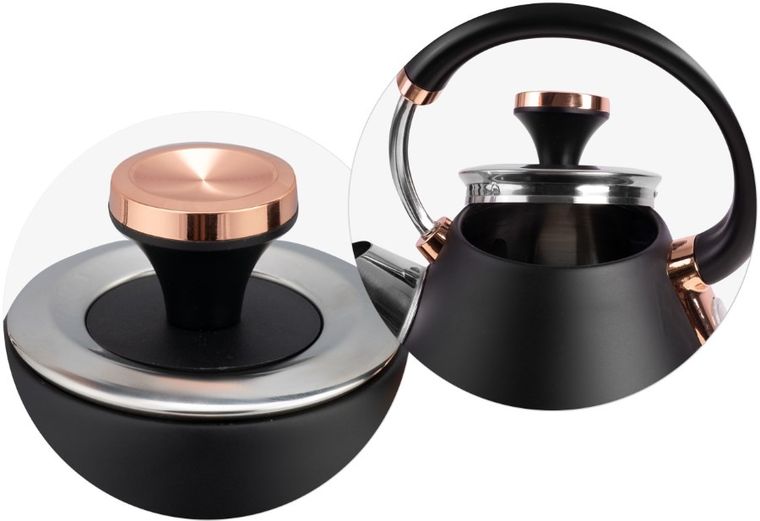 Berdsen, czajnik elektryczny z termometrem, czarny, 1.7l, BD-701