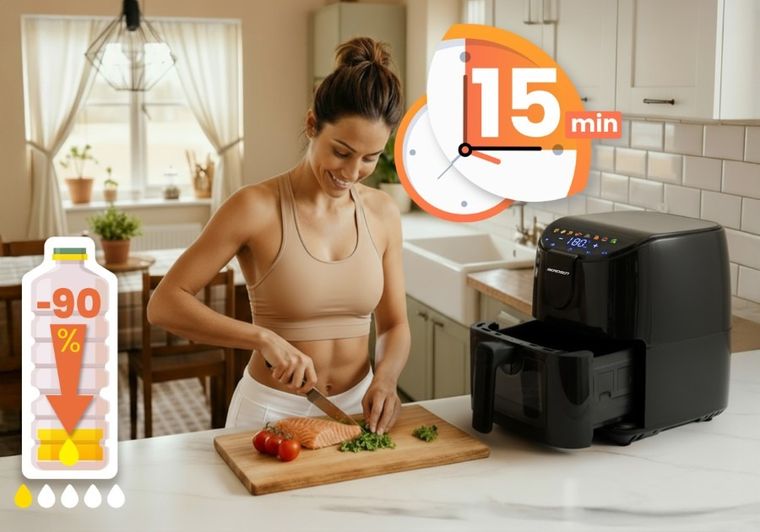 Berdsen, frytkownica beztłuszczowa, air fryer, 1500W, czarny, 4l, BD-658