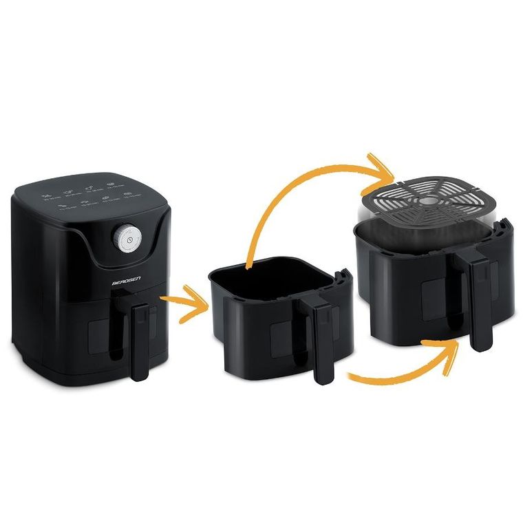 Berdsen, frytkownica beztłuszczowa, air fryer, czarny, 2,5l, BD-654