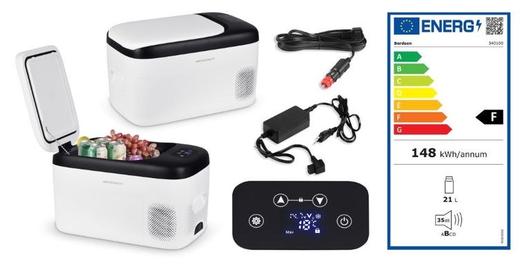 Berdsen, Icemax 401, lodówka kompresorowa turystyczna, biała, 21l