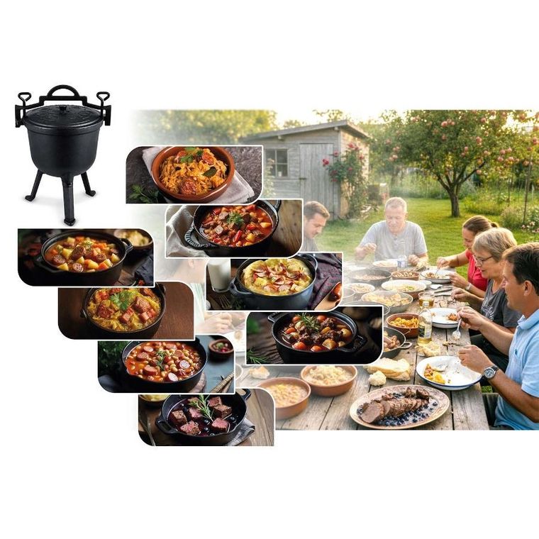 Berdsen, kociołek żeliwny, emaliowany, 11l