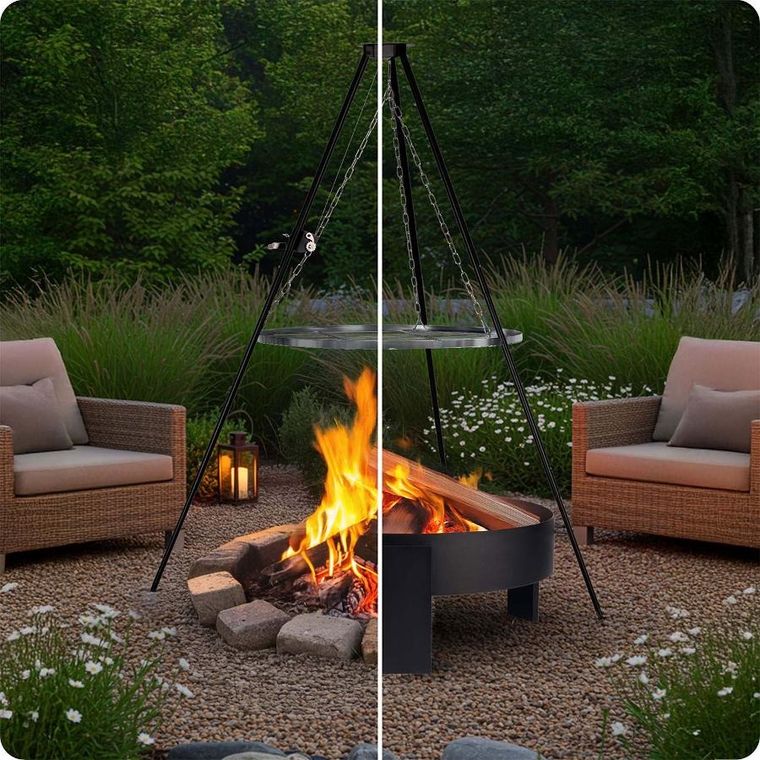 Berdsen, palenisko ogrodowe, trójnóg