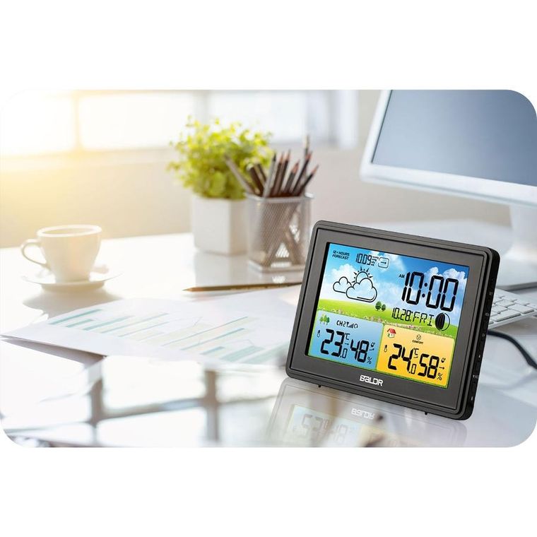 Berdsen, stacja pogodowa z wyświetlaczem, BD-908, czarna