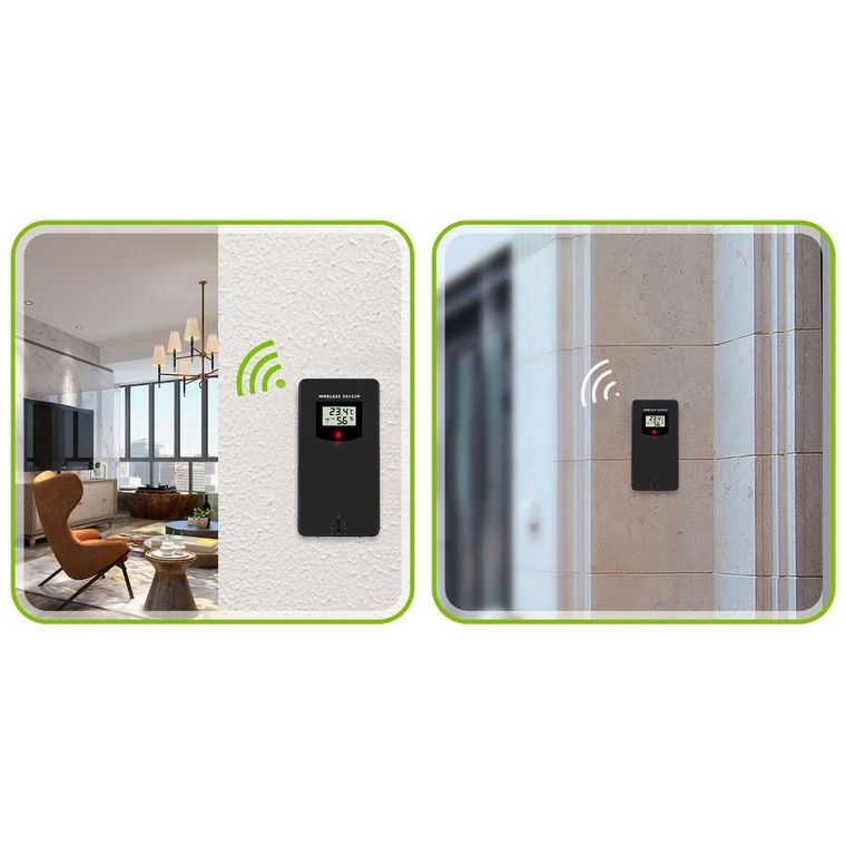 Berdsen, stacja pogodowa z wyświetlaczem, czarna