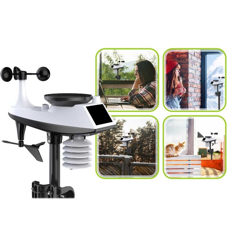 Berdsen, stacja pogodowa z wyświetlaczem, grafitowa