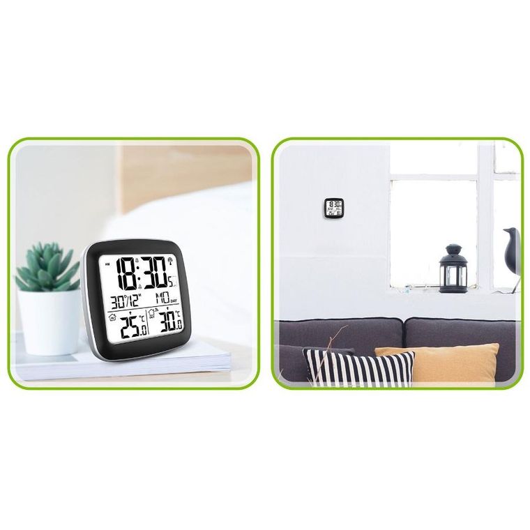 Berdsen, stacja pogodowa z wyświetlaczem, srebrna