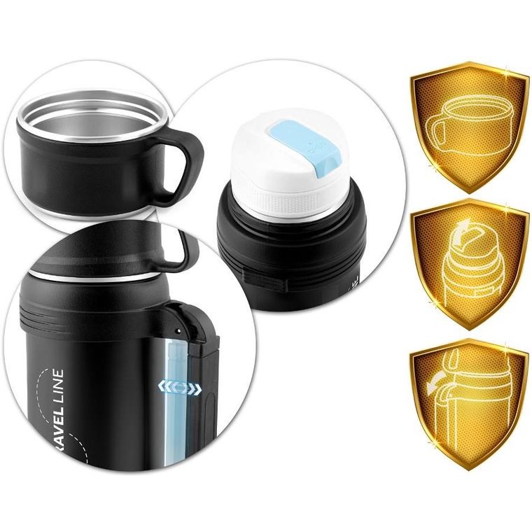 Berdsen, termos próżniowy, czarny, 1500 ml