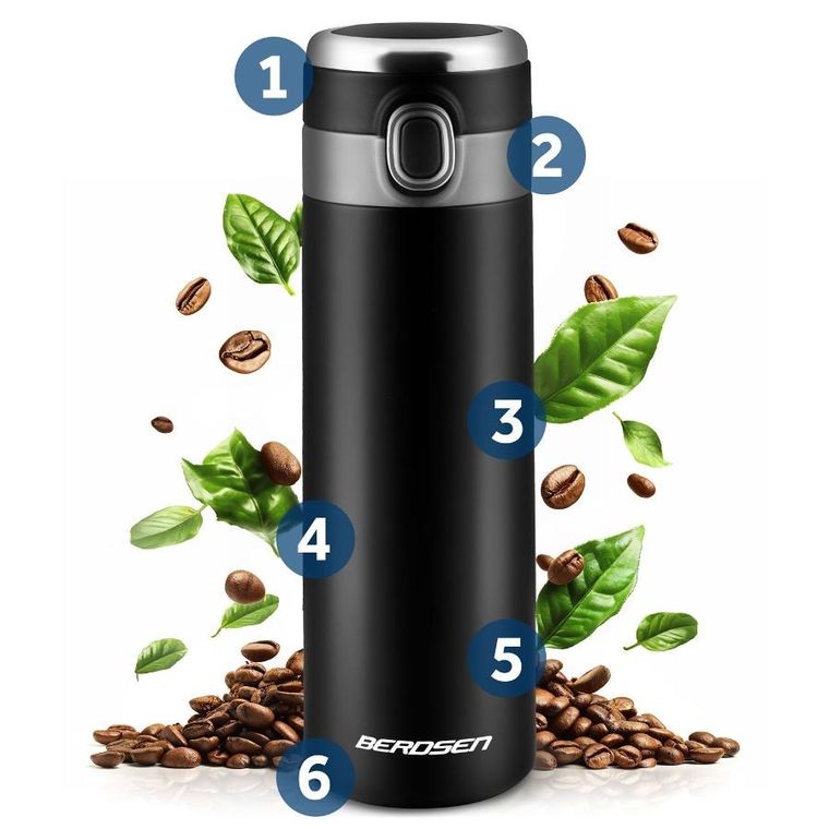 Berdsen, termos próżniowy, czarny, 450 ml