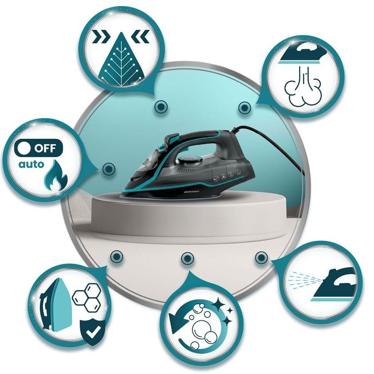 Berdsen, żelazko parowe, ceramiczna powłoka, praca w pionie, 2600W, BD-331