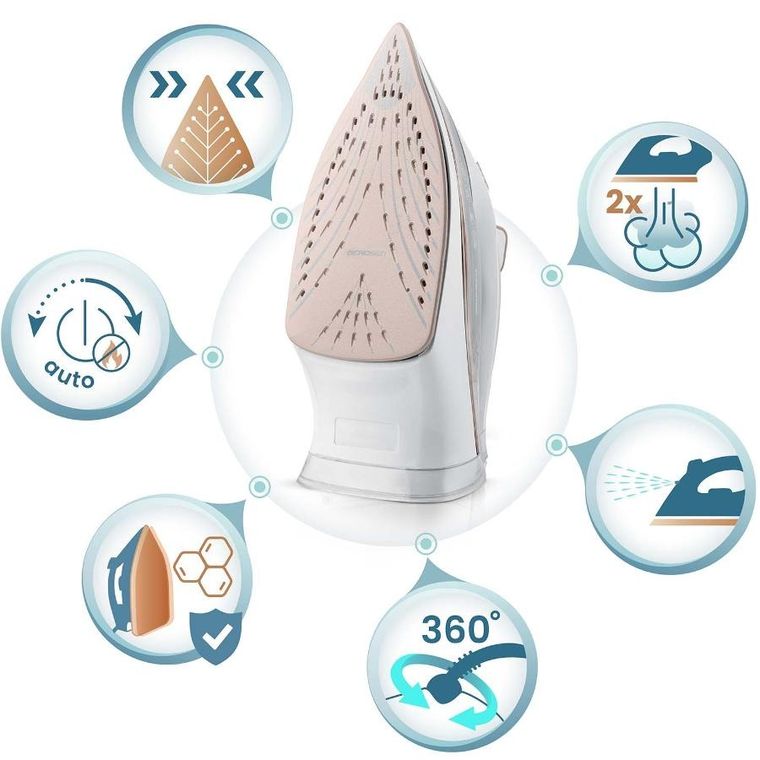 Berdsen, żelazko parowe, ceramiczna powłoka, praca w pionie, 3000W, BD-332