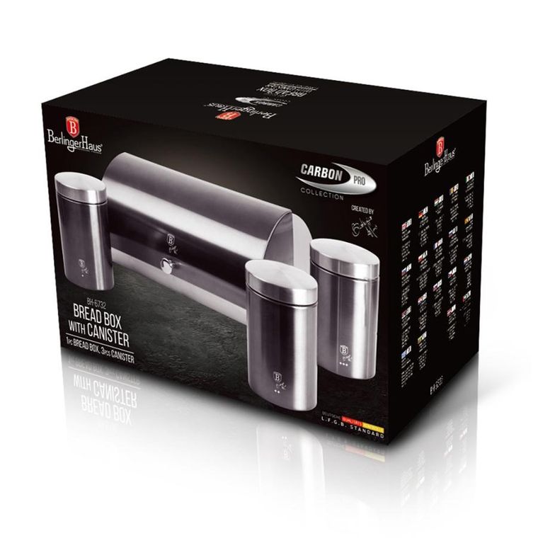 Berlinger Haus, chlebak z zestawem pojemników, carbon pro, BH-6732