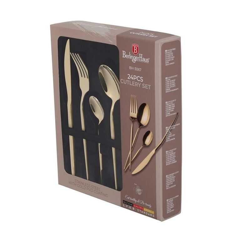 Berlinger Haus, sztućce, połysk champagne, 24 elementy