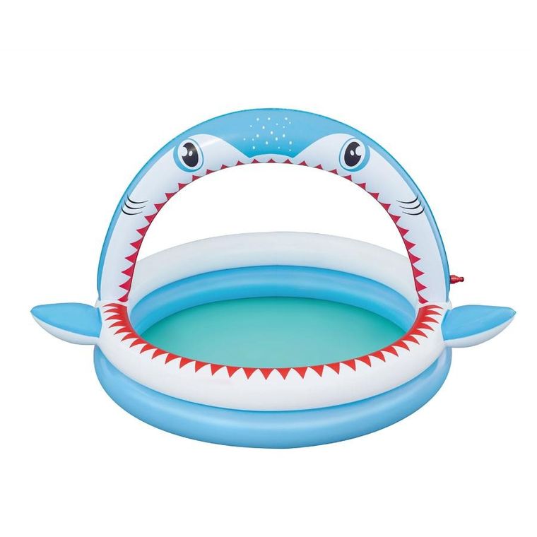 Bestway, basen dmuchany ze zraszaczem, rekin, 163-127-92 cm